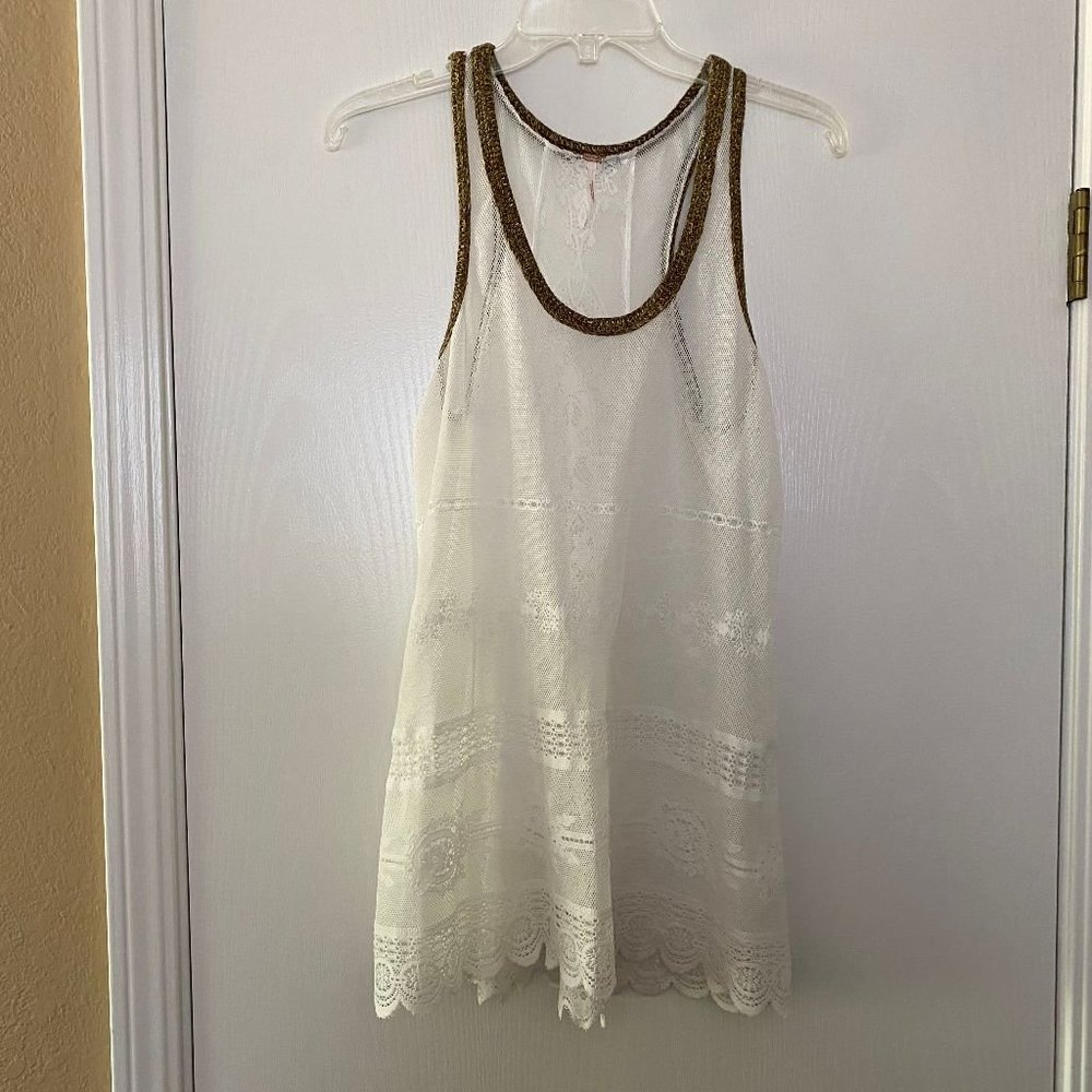 free people lace tank top swimsuit coverup
